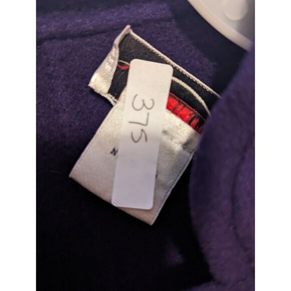 Talbots Dark Purple 100% Wool Open Blazer Size 6 Lined Shoulder Pads - Picture 2 of 14